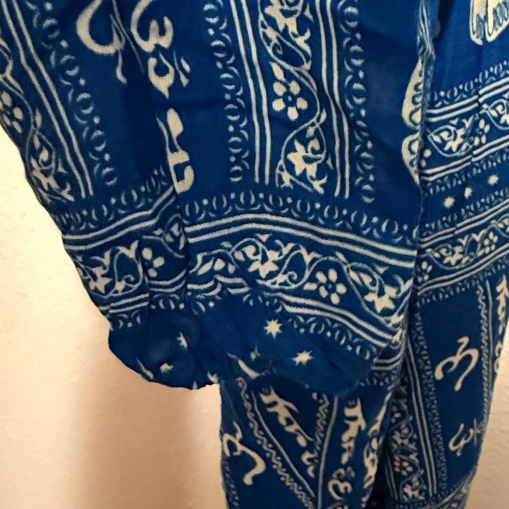 Blue celestial drawstring blue harem jogger bottom pants - Picture 7 of 11